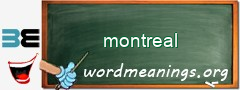 WordMeaning blackboard for montreal